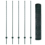 Fence with Posts Green 1.6 x 10 m Steel 3335979