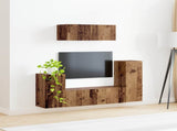 TV Cabinet Set 4 pcs Old Wood Engineered Wood 3409121