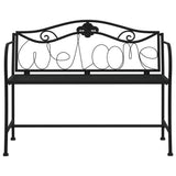 Garden Bench Black Steel 104 x 52 x 78 cm Durable Garden Bench 318831