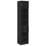 Slim Storage Cabinet Black 45x42.5x225 cm Engineered Wood 3281295