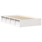 Bed Frame White 75 x 190 cm Solid Pine Wood 872762