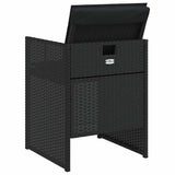 5 Piece Garden Dining Set with Cushions Black Poly Rattan 365081