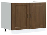 Sink Base Cabinet with Door Porto 2 pcs Brown Engineered wood 3315028