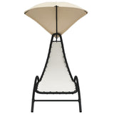 Sun Lounger With Canopy Cream 362705
