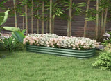 Galvanised Raised Garden Bed, Metal Planter Box with Safety Edging, for Flowers, Herbs, Succulents, T3398P311610