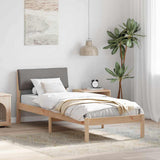 Bed frame Brown and taupe 75 x 190 cm Solid pine wood 878582