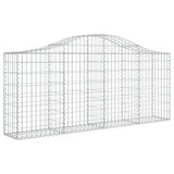 Arched Gabion Baskets 2 pcs 200x30x80/100 cm Galvanised Iron 3145409