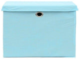 Storage Boxes with Lids 10 pcs Baby Blue 32x32x32 cm Fabric 288376