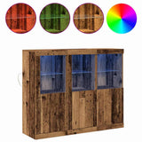 LED Sideboard 3 pcs Old Wood 123 x 37 x 100 cm Engineered Wood 3333117