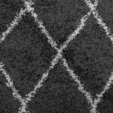 Shaggy Rug PAMPLONA High Pile Modern Black and Cream 280 cm 375425