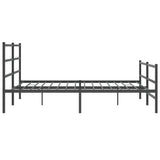 Metal Bed Frame without Mattress with Footboard Black 180x200cm 355387