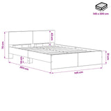 Bed Frame with Headboard Black Oak 140 x 200 cm Engineered wood 3445776