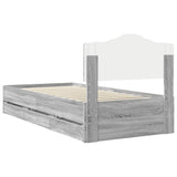 Bed Frame with Drawer Grey Sonoma 90 x 200 cm Engineer Wood 3413045