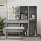 Dressing Table Set with LED Grey Sonoma Engineered Wood 3114105