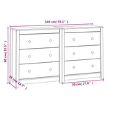 Sideboard 140x35x80 cm Solid Wood Pine 3114079