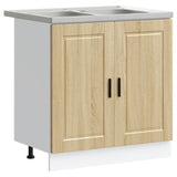 Sink Base Cabinet with Door Porto 2 pcs Brown 80 x 46 x 84.5 cm 3315024