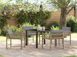 Garden Dining Set 5 pcs Beige Poly Rattan 3380765