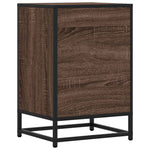 ZNTS Bedside Cabinet Brown Oak 40x34.5x60 cm Engineered Wood and Metal 848723