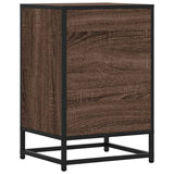 ZNTS Bedside Cabinet Brown Oak 40x34.5x60 cm Engineered Wood and Metal 848723