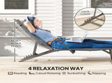 Set of Two Adjustable Back Sun Loungers - Grey T3398P320086