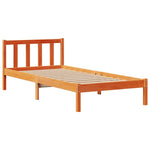 ZNTS Bookcase Bed without Mattress Wax Brown 90x200 cm Solid Wood Pine 3321758