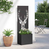 Garden Privacy Screen Black 50 x 150 cm Cold-rolled steel 876483