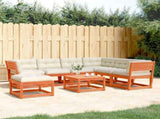 7 Piece Garden Lounge Set with Cushions Wax Brown Solid Wood Pine 3216937