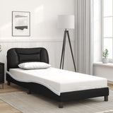 Bed Frame with LED without Mattress "Hvar" Black and White 90x200 cm 3213911