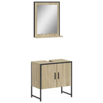 ZNTS 2 Piece Bathroom Cabinet Set Sonoma Oak Engineered Wood 3214335
