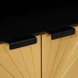 Sideboard Black and Gold 60 x 33 x 75 cm Solid Mango Wood 4017853