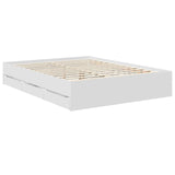 Bed Frame with Drawer White 150 x 200 cm Engineer Wood 3409447