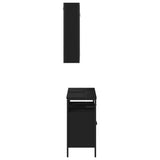 ZNTS 2 Piece Bathroom Furniture Set Black Engineered Wood 3214715