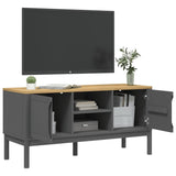 TV Cabinet FLORO Grey 114x43x55 cm Solid Pine Wood 374016