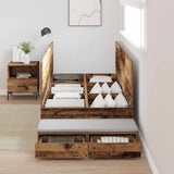 Storage Bed Frame with Drawer Old Wood 75 cm Engineered Wood 3335683