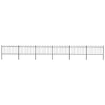 Garden Fence with Hoop Top Steel 1070x100 cm Black 277661