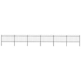 Garden Fence with Hoop Top Steel 1070x100 cm Black 277661