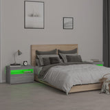 ZNTS Bedside Cabinets 2 pcs with LED Lights Grey Sonoma 60x35x40 cm 3152829