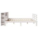 ZNTS Bookcase Bed without Mattress White 180x200 cm Super King Solid Wood Pine 3322717