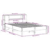 Bookcase Bed without Mattress White 140x200 cm Solid Wood Pine 3322832