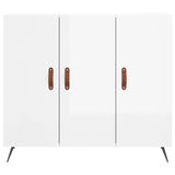 Sideboard High Gloss White 90x34x80 cm Engineered Wood 828078