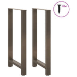 Bar Table Legs Natural Steel 2 pcs 60x cm Steel 4013359