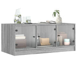 Coffee Table with Glass Doors Grey Sonoma 102x50x42 cm 836418