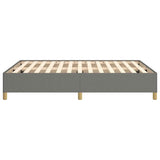 Bed Frame without Mattress Dark Grey 135x190 cm Double Double Fabric 349867