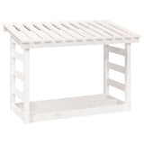 Firewood Rack White 108x64.5x78 cm Solid Wood Pine 822443