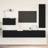 TV Cabinet Set 4 pcs Black Oak Engineered Wood 3393328