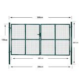 Double Door Fence Gate 300x150 cm Powder-Coated Steel 142025