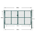 Double Door Fence Gate Powder-Coated Steel 142025