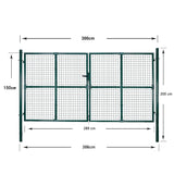 Double Door Fence Gate Powder-Coated Steel 142025
