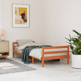 Bed Frame without Mattress Wax Brown 90x200 cm Solid Wood Pine 844485
