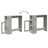 Bar Table with Racks Concrete Grey 101x40x103.5 cm Engineered Wood 854367